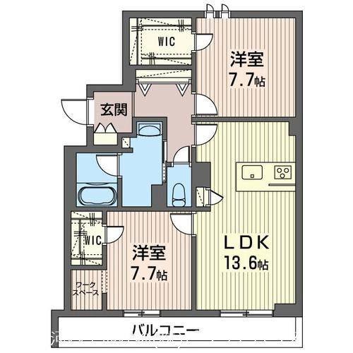 グランチーネ(2LDK/3階)の間取り写真