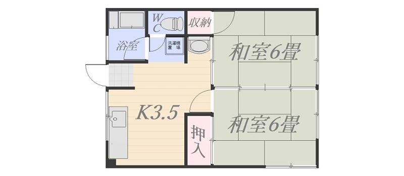 第二ゆたか荘(2K/1階)の間取り写真