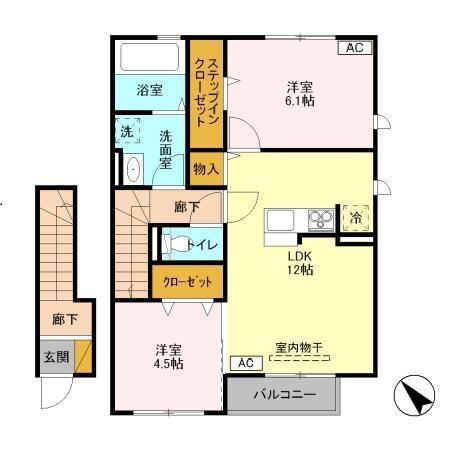 サニースワン(2LDK/2階)の間取り写真