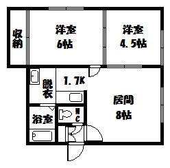 SUNSHINE26(2DK/2階)の間取り写真