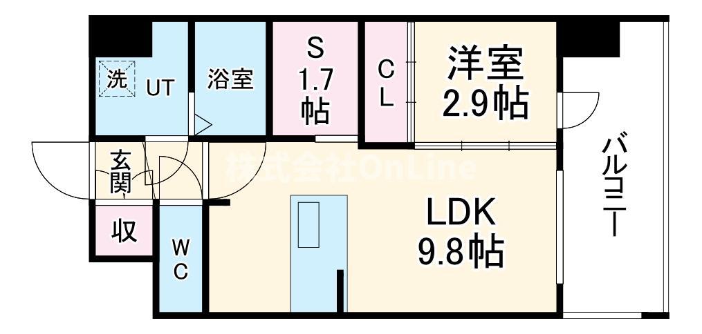 エストワン東大阪II(1SLDK/13階)の間取り写真