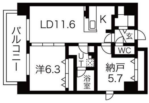 GROOVE堺東レジデンス(2LDK/3階)の間取り写真