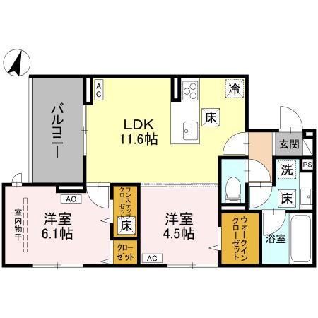 浦和美園PJ II(2LDK/1階)の間取り写真