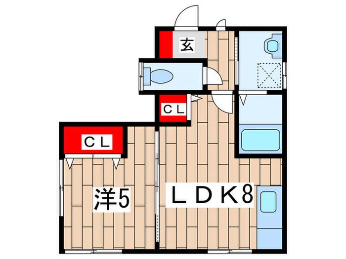 クレセント(1LDK/1階)の間取り写真
