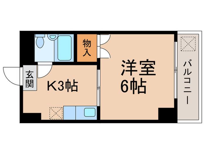 シャンブル望月(1K/1階)の間取り写真