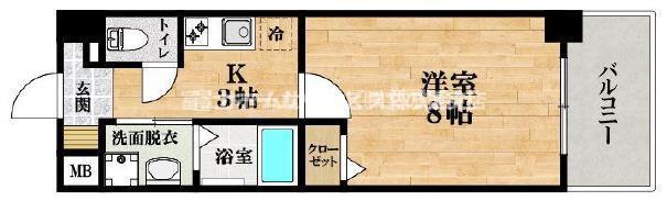 ふぁみゆ文の里(1K/5階)の間取り写真