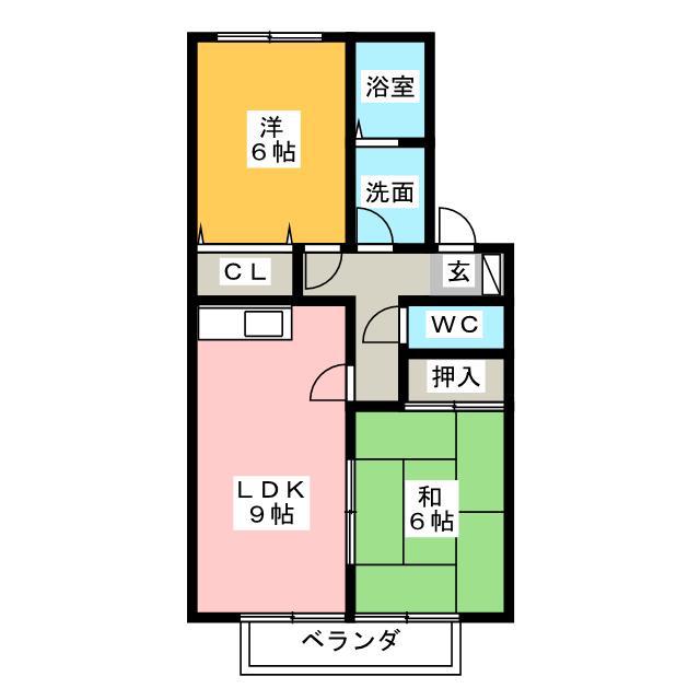 コンフォートM(2LDK/2階)の間取り写真