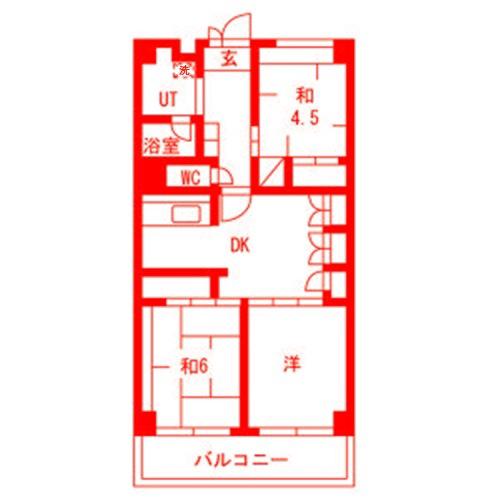 テレパレス横須賀(3DK/7階)の間取り写真