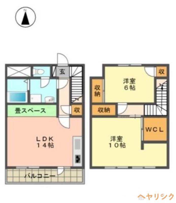 シャトー東山(2LDK/3階)の間取り写真