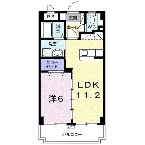 沖縄県糸満市 4階建 築13年(1LDK/4階)の間取り写真