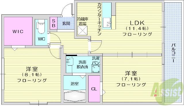 ドリームキャンパスⅠ(2LDK/3階)の間取り写真