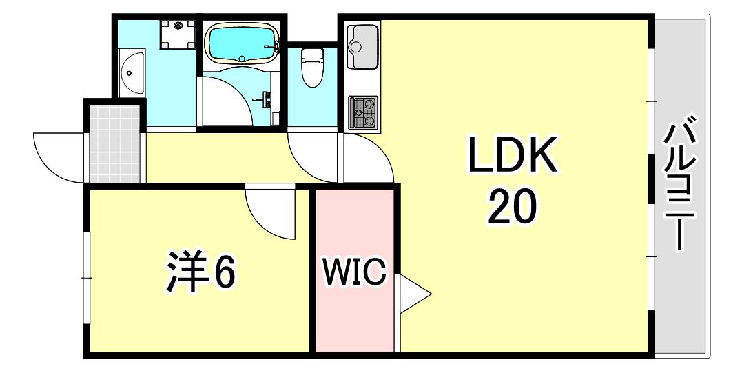 シャンボール芦屋(1LDK/2階)の間取り写真