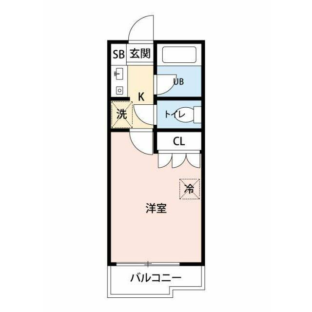 メリス玉川PARTI(1K/4階)の間取り写真
