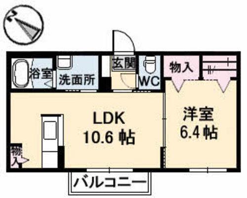コモドザビエル(1LDK/1階)の間取り写真