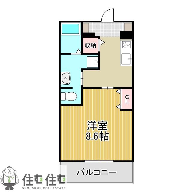 MIDORI.SOU(1K/1階)の間取り写真