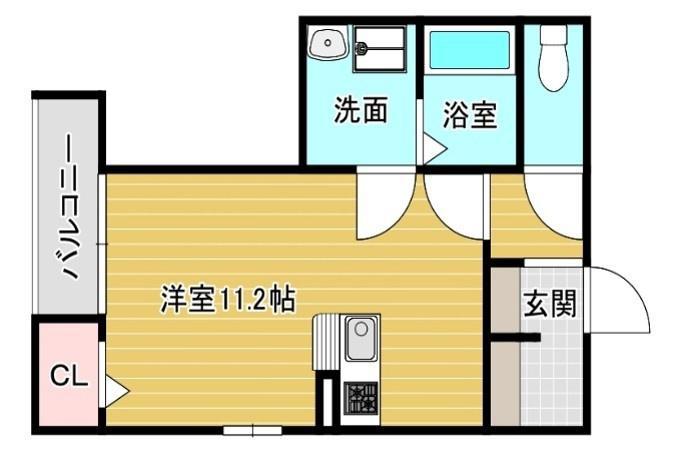 FSTYLE佐山・池尻中1号館(ワンルーム/1階)の間取り写真