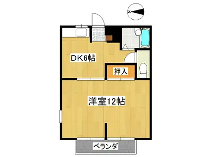 ハイパンション・マツモト(1DK/2階)の間取り写真
