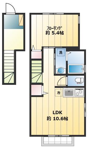 パールハイム(1LDK/2階)の間取り写真