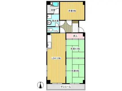 芳真ビル(3LDK/4階)の間取り写真