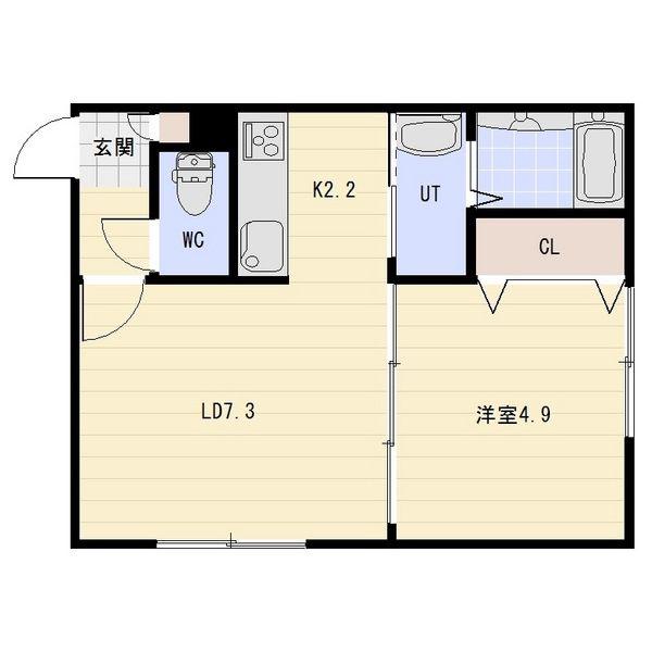 SET泉町(1LDK/1階)の間取り写真