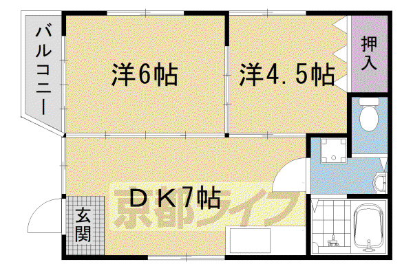 ソーレIV(2DK/3階)の間取り写真