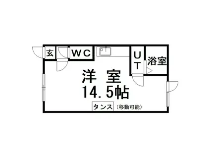 パークヒルズ(ワンルーム/1階)の間取り写真