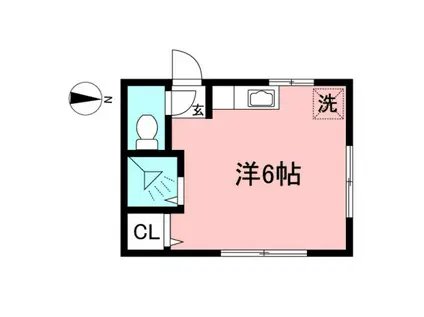 谷中商事ビル(ワンルーム/2階)の間取り写真