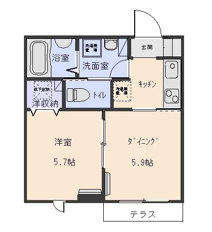 CASAA(2K/1階)の間取り写真