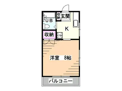 シャルム東所沢(1K/1階)の間取り写真