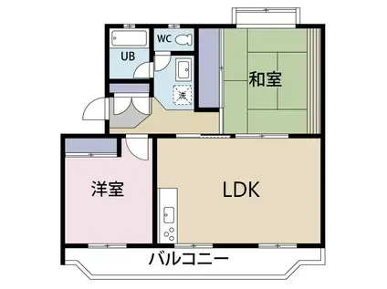 ピュアコーポB(2LDK/4階)の間取り写真