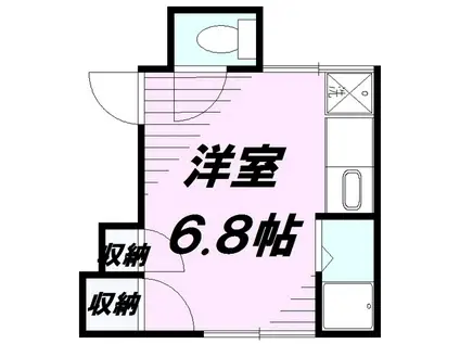 菊地荘(ワンルーム/2階)の間取り写真