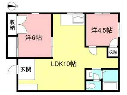 第2広田マンション(2LDK/3階)の間取り写真