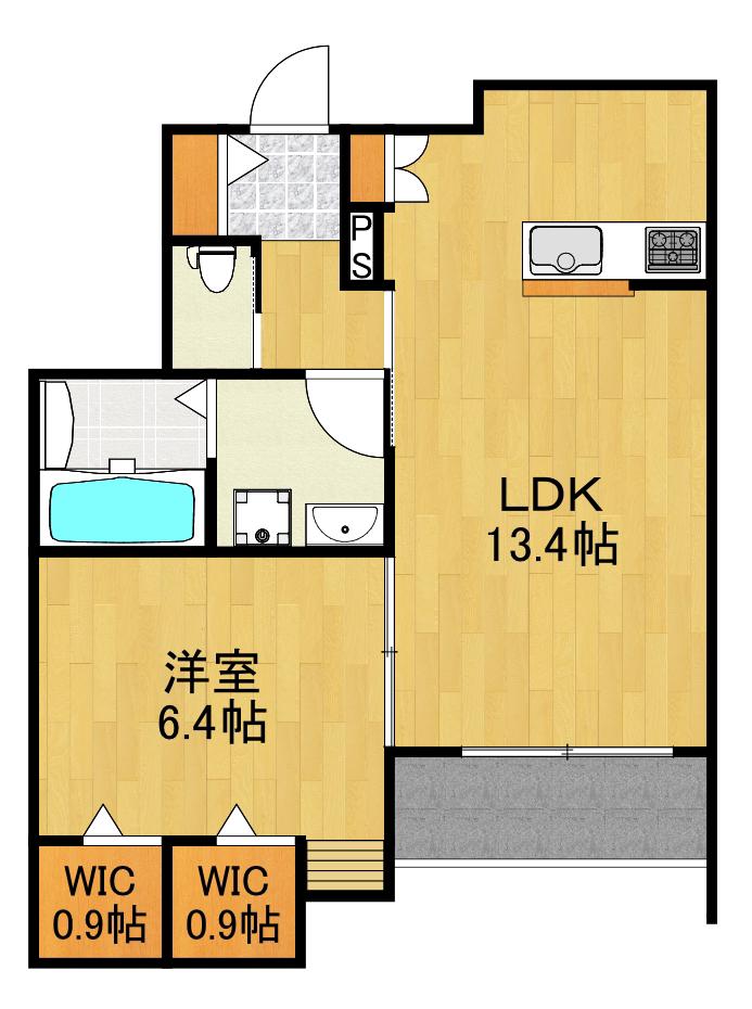 PRENDRE SOSIE(1LDK/3階)の間取り写真