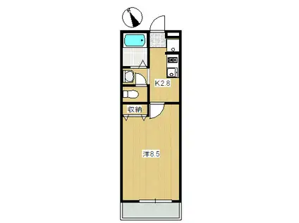 プランドールYANASE(1K/2階)の間取り写真