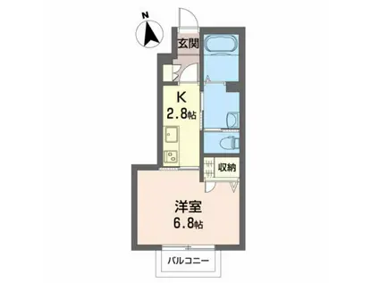 シャーメゾン フェリジータ H(1K/1階)の間取り写真
