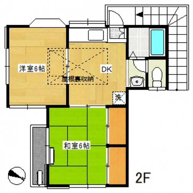 行川アパート 2階階 間取り