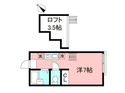 グリーンヒルズ横濱(ワンルーム/1階)の間取り写真