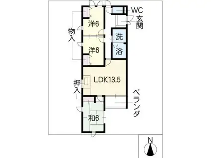 コンフォートヤマト(3LDK/4階)の間取り写真