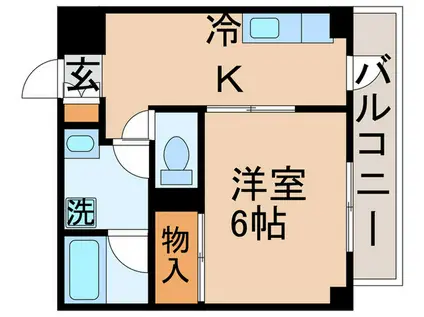 ハイム三ツ沢(1K/4階)の間取り写真