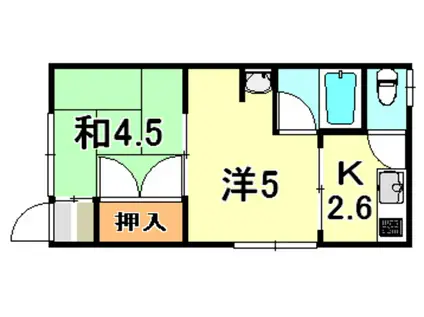 あけぼの荘(2K/1階)の間取り写真