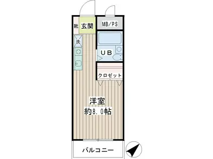 エクセレンス岸谷(ワンルーム/5階)の間取り写真