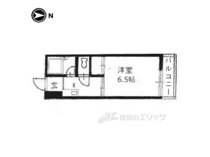 サンヴェール上高野(1K/2階)の間取り写真