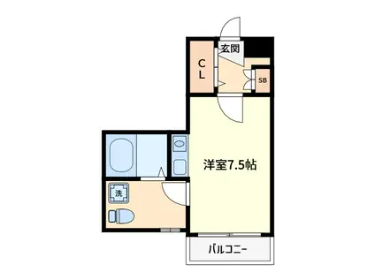 第2カツキビル(ワンルーム/3階)の間取り写真
