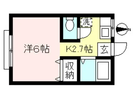 カーサアライ(1K/2階)の間取り写真