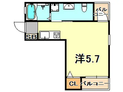 ヴィアノ須磨コルティーレ(1K/1階)の間取り写真