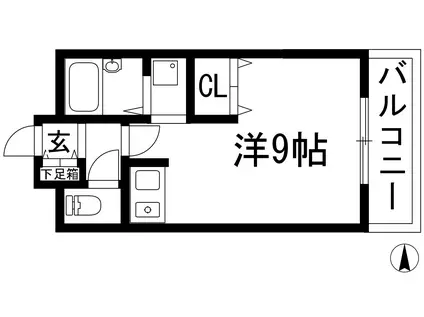 パルハイツ加茂(ワンルーム/3階)の間取り写真