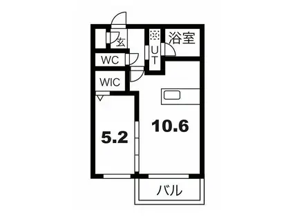 ALPHA新札幌(1LDK/2階)の間取り写真