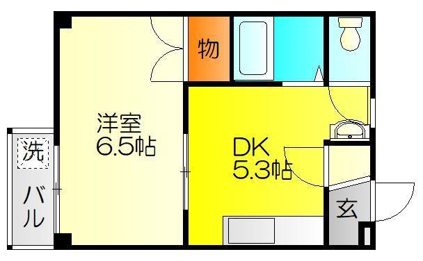 BELLENEIGE(1DK/1階)の間取り写真