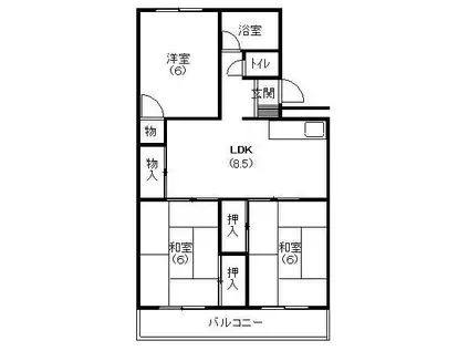 寿マンションC(3DK/3階)の間取り写真