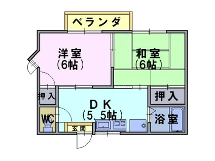 フォーブルデュオ(2DK/1階)の間取り写真